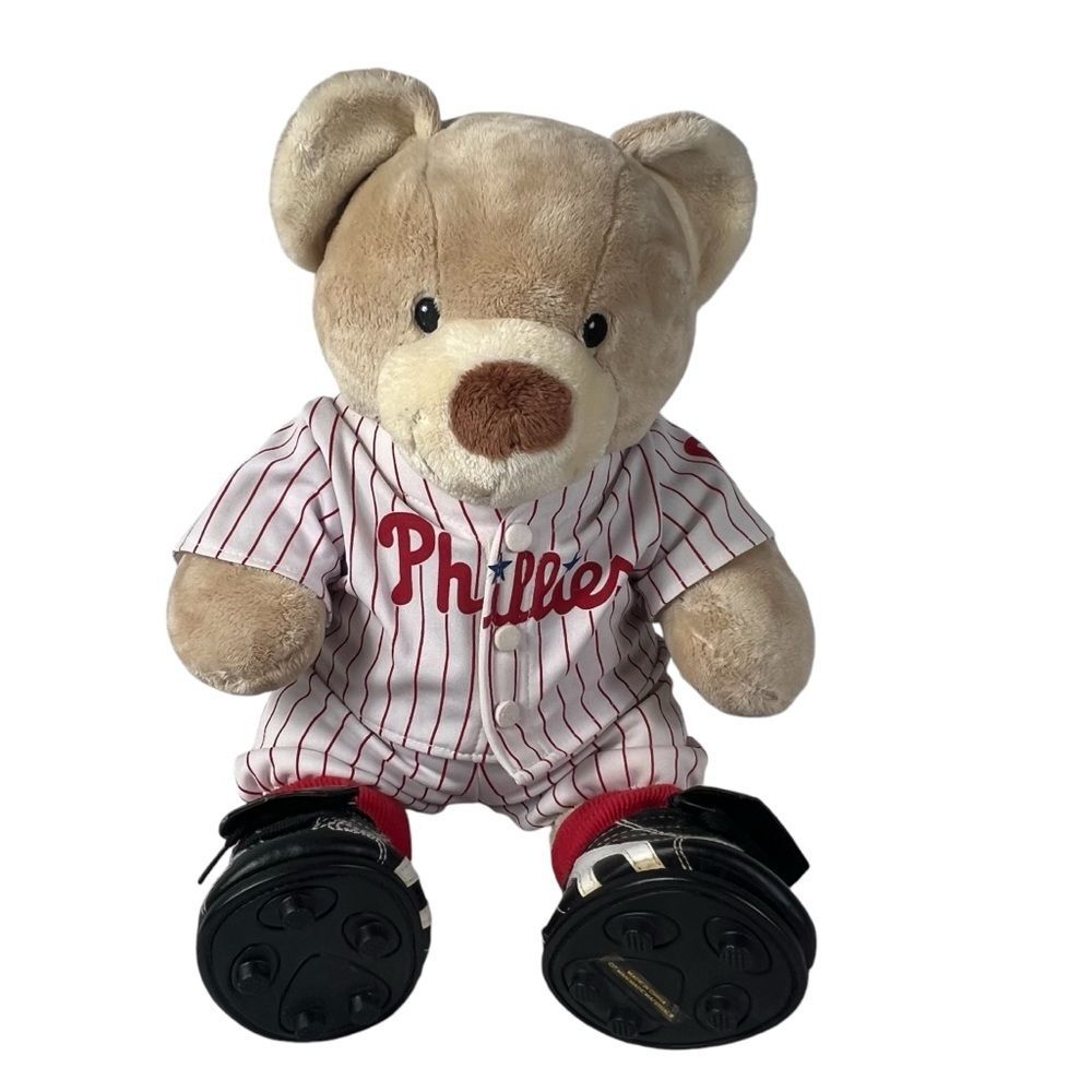 Build A Bear Philadelphia Phillies Teddy Bear Baseball Uniform Shoes 16 Inch
